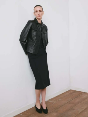 Dopasowana sukienka z dekoltem w serek czarny - Kobieta - - MANGO