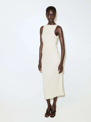 Dopasowana sukienka z marszczeniem lodowy szary - Kobieta - - MANGO