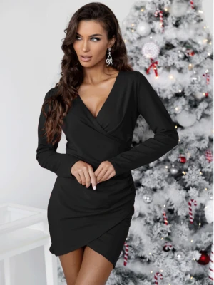 Dopasowana sukienka z marszczeniem - MARCELIE - czarna  magmac 