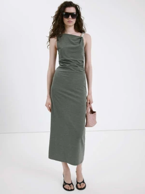 Dopasowana sukienka z metalicznym elementem zielony - Kobieta - - MANGO