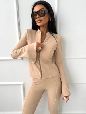 Dopasowany komplet bluza i legginsy PALERMO - beżowy  magmac 