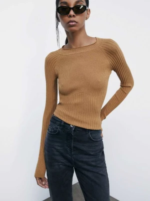 Dopasowany prążkowany sweterek „ESSENTIAL” PATRIZIA PEPE