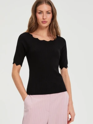 Dopasowany sweter czarny Moodo