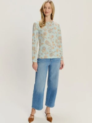 Dopasowany sweter w kwiaty w pastelowych kolorach Greenpoint