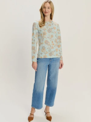 Dopasowany sweter w kwiaty w pastelowych kolorach Greenpoint