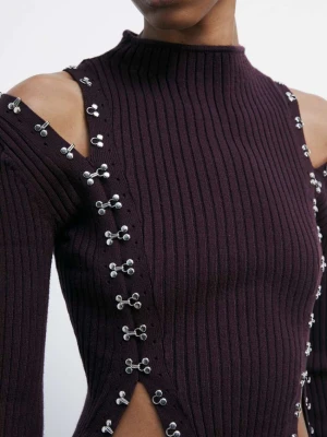 Dopasowany sweterek w stylu glam rock PATRIZIA PEPE