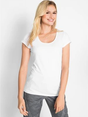 Zdjęcie produktu Dopasowany T-shirt BonPrix biały
