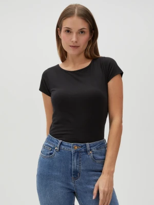 Dopasowany t-shirt czarny Moodo
