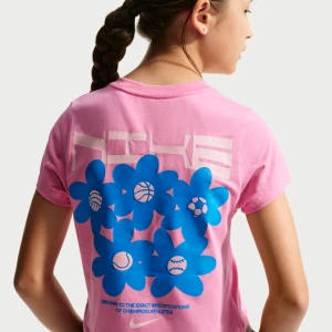 Dopasowany T-shirt o skróconym kroju dla dużych dzieci (dziewcząt) Nike - Różowy