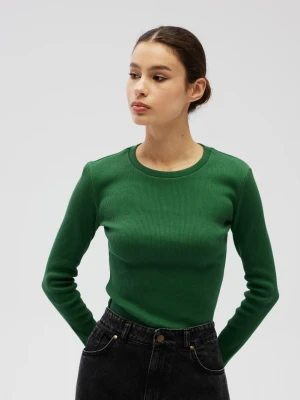 Dopasowany top z długim rękawem w kolorze DEEP GREEN - MOODY-S Marsala