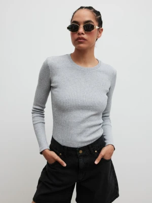 Dopasowany top z długim rękawem w kolorze GREY - MOODY-L Marsala