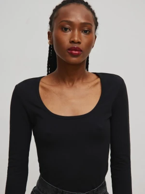 Dopasowany top z długim rękawem w kolorze TOTALLY BLACK - LITE Marsala