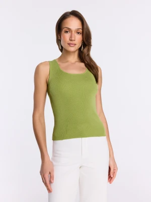 Dopasowany top z dzianiny w jasnozielonym kolorze TARANKO