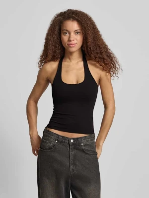 Dopasowany top z wiązaniem na szyi z okrągłym dekoltem REVIEW