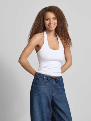 Dopasowany top z wiązaniem na szyi z okrągłym dekoltem REVIEW