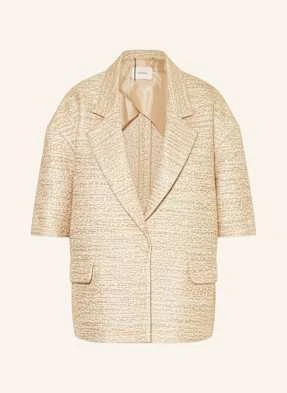 Dorothee Schumacher Blezer Shiny Coolness Z Błyszczącą Przędzą gold