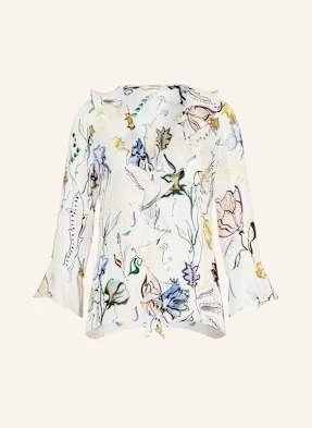 Dorothee Schumacher Bluzka Floral Twist Z Jedwabiu, Z Wolantami weiss