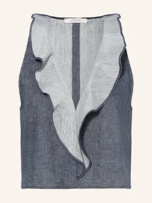 Dorothee Schumacher Bluzka Fluid Denim Z Lnem blau