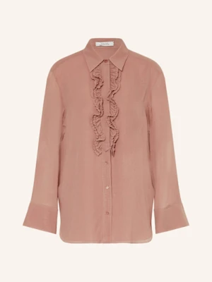 Dorothee Schumacher Bluzka Jedwabna Sheer Dreams Z Falbankami rosa