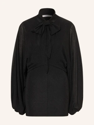 Dorothee Schumacher Bluzka Z Kokardą Soft Shimmer Z Brokatową Przędzą schwarz CZARNY