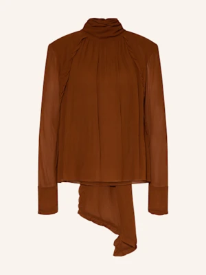 Dorothee Schumacher Bluzka Z Wiązaniem Pod Szyją Sheer Twist braun