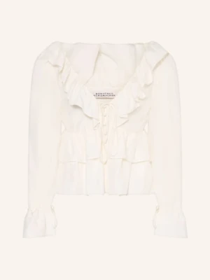 Dorothee Schumacher Jedwabna Bluzka Playful Volumes Z Falbanami weiss