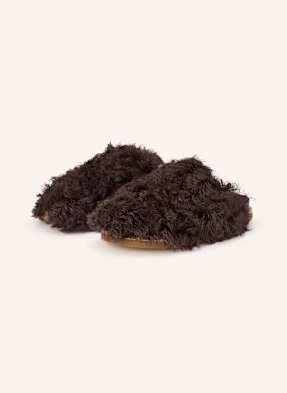 Dorothee Schumacher Klapki Typu Mules Furry Fantasy braun