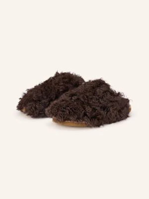 Dorothee Schumacher Klapki Typu Mules Furry Fantasy braun