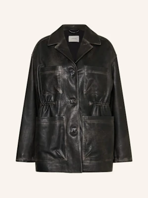 Dorothee Schumacher Kurtka Skórzana Sleek Statement schwarz
