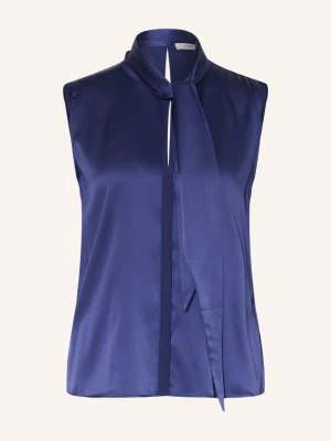 Dorothee Schumacher Satynowa Bluzka Sense Of Shine Z Kokardką blau NIEBIESKI
