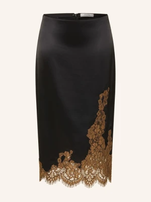 Dorothee Schumacher Satynowa Spódnica Shiny Statement Z Koronką schwarz