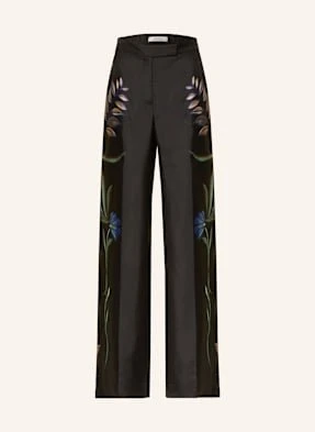 Dorothee Schumacher Spodnie Marlena Seductive Bloom Z Jedwabiu schwarz