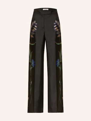 Dorothee Schumacher Spodnie Marlena Seductive Bloom Z Jedwabiu schwarz