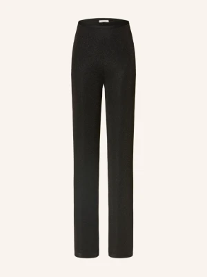 Dorothee Schumacher Spodnie Typu Marlena Soft Shimmer Z Brokatową Przędzą schwarz CZARNY