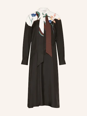 Dorothee Schumacher Sukienka Z Jedwabiu Seductive Bloom Ze Zdejmowaną Kokardą schwarz