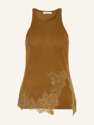 Dorothee Schumacher Top Pure Sleekness Z Koronką braun KONIAKOWY