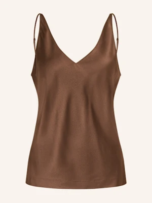 Dorothee Schumacher Top Z Jedwabiu Sense Of Shine braun