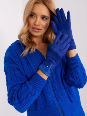 Dotykowe rękawiczki damskie kobaltowy Wool Fashion Italia