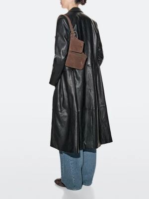 Double Compartment Leather Belt Bag - Norkowy - Massimo Dutti - Female