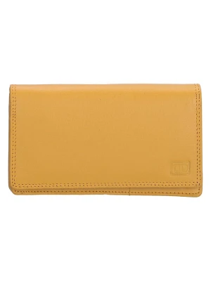 DOUBLE-D Skórzany portfel w kolorze żółtym - 16 x 9 x 3 cm rozmiar: onesize