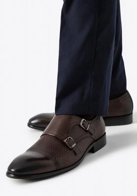 Double monki ze skóry naturalnej ciemny brąz Wittchen