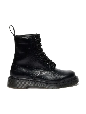 Dr. Martens botki damskie skórzane 1460 Croco czarny