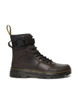 Dr. Martens botki skórzane Combs Tech Leather kolor brązowy na płaskim obcasie lekko ocieplone DM27804201