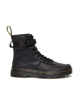 Dr. Martens botki skórzane Combs Tech Leather kolor czarny na płaskim obcasie lekko ocieplone DM27801001