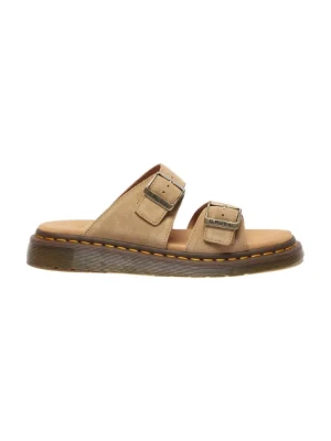 Dr. Martens klapki zamszowe Josef kolor beżowy DM41083200