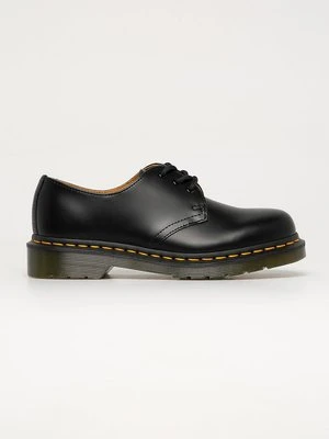 Dr. Martens półbuty skórzane 1461 kolor czarny na płaskim obcasie DM11838002