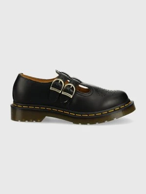 Dr. Martens półbuty skórzane 8065 Mary Jane damskie kolor czarny na płaskim obcasie DM12916001.8065.Mary-Black.Smth