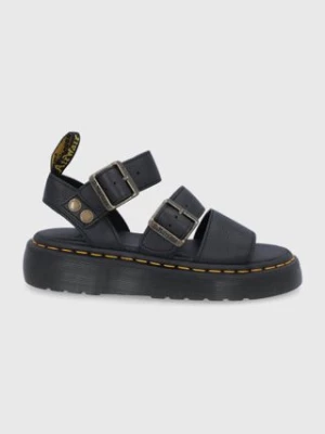 Dr. Martens Sandały skórzane Gryphon Quad damskie kolor czarny na platformie DM25720001