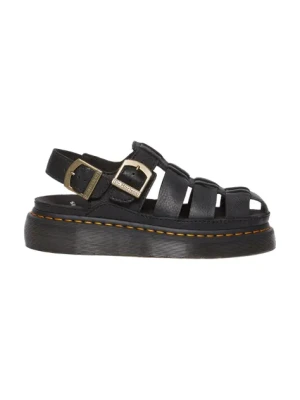 Dr. Martens sandały skórzane Wrenlie damskie kolor czarny na platformie DM31524001