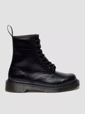 Dr. Martens Skórzane botki "1460 Croco" w kolorze czarnyn rozmiar: 40